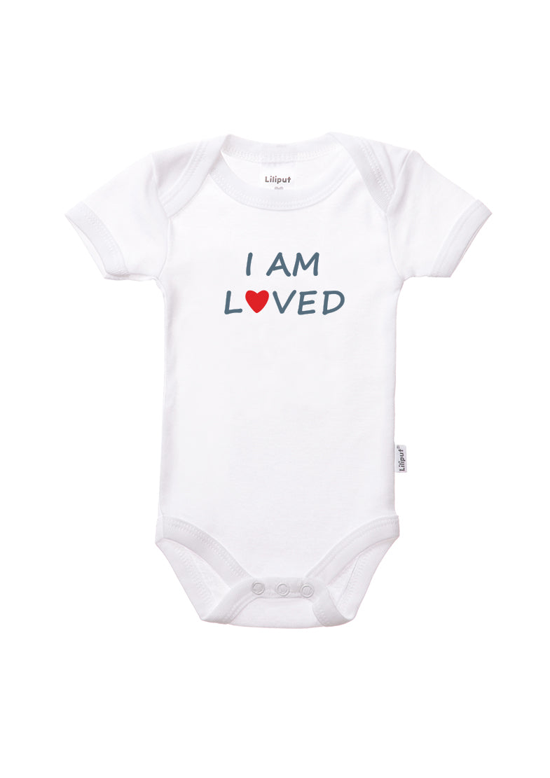 3-teiliges Set, Kurzarmbody mit "I am loved"
