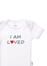 3-teiliges Set, Kurzarmbody mit "I am loved"