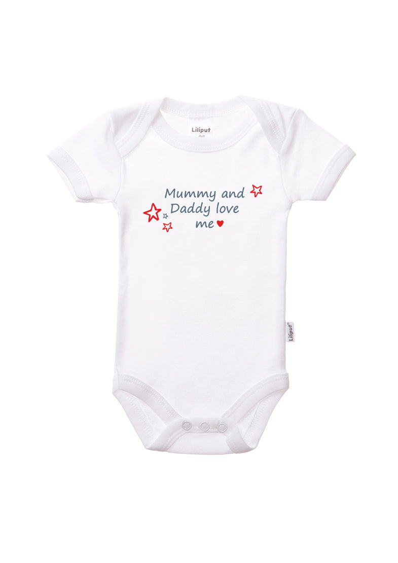 3-teiliges Set, Kurzarmbody mit "Mummy and Daddy love me"