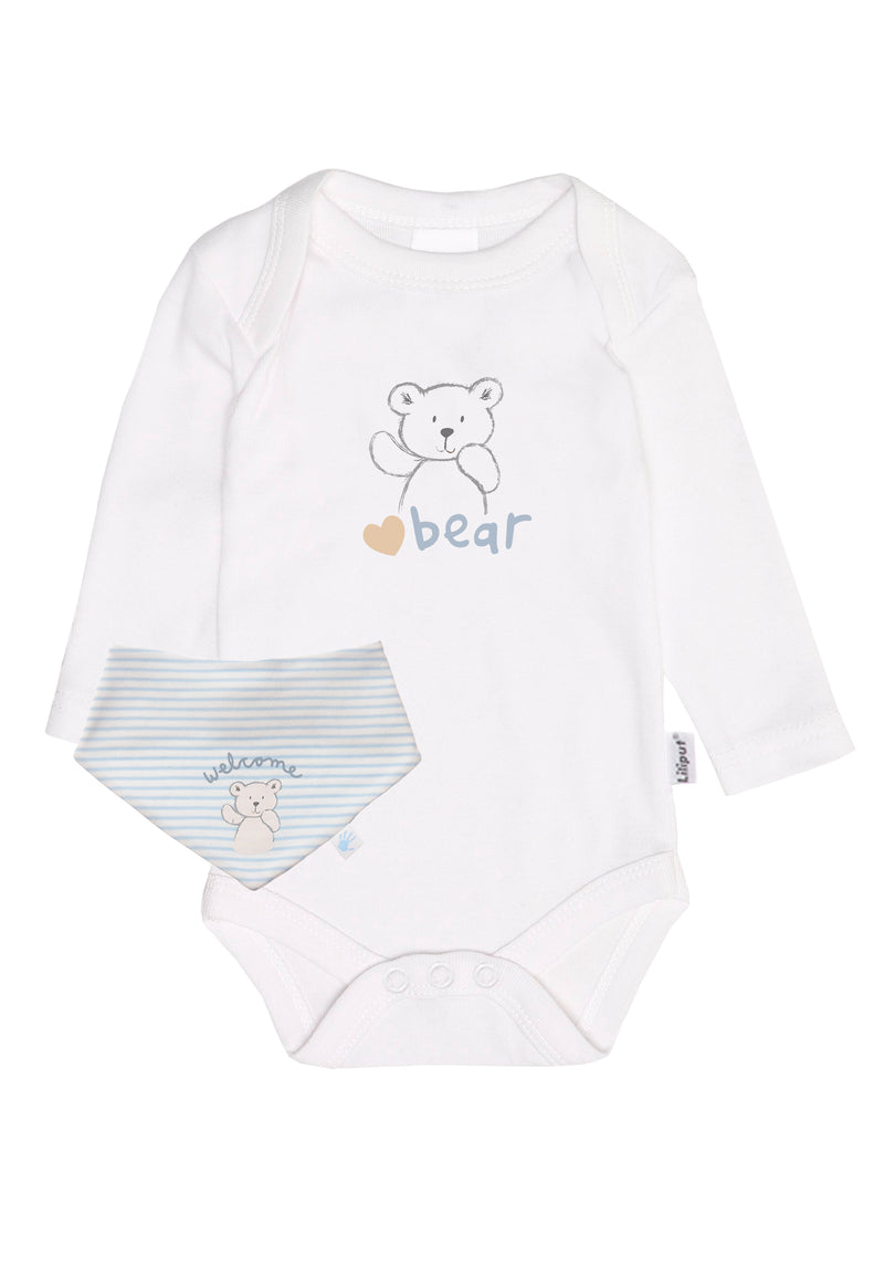 Set mit Langarm-Amineckbody und Halstuch