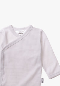 3er-Pack Langarm-Wickelbodys in Rosa und Grau-gestreift