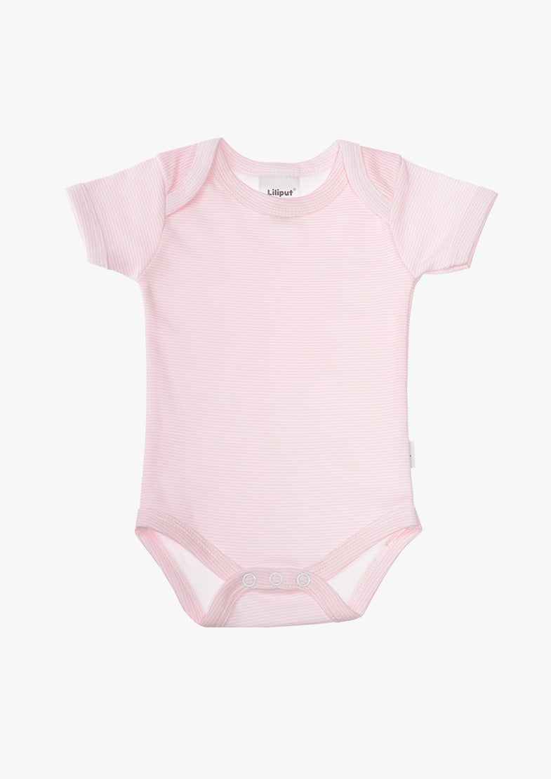 3er-Pack Kurzarmbodys in Rosa und Grau-gestreift