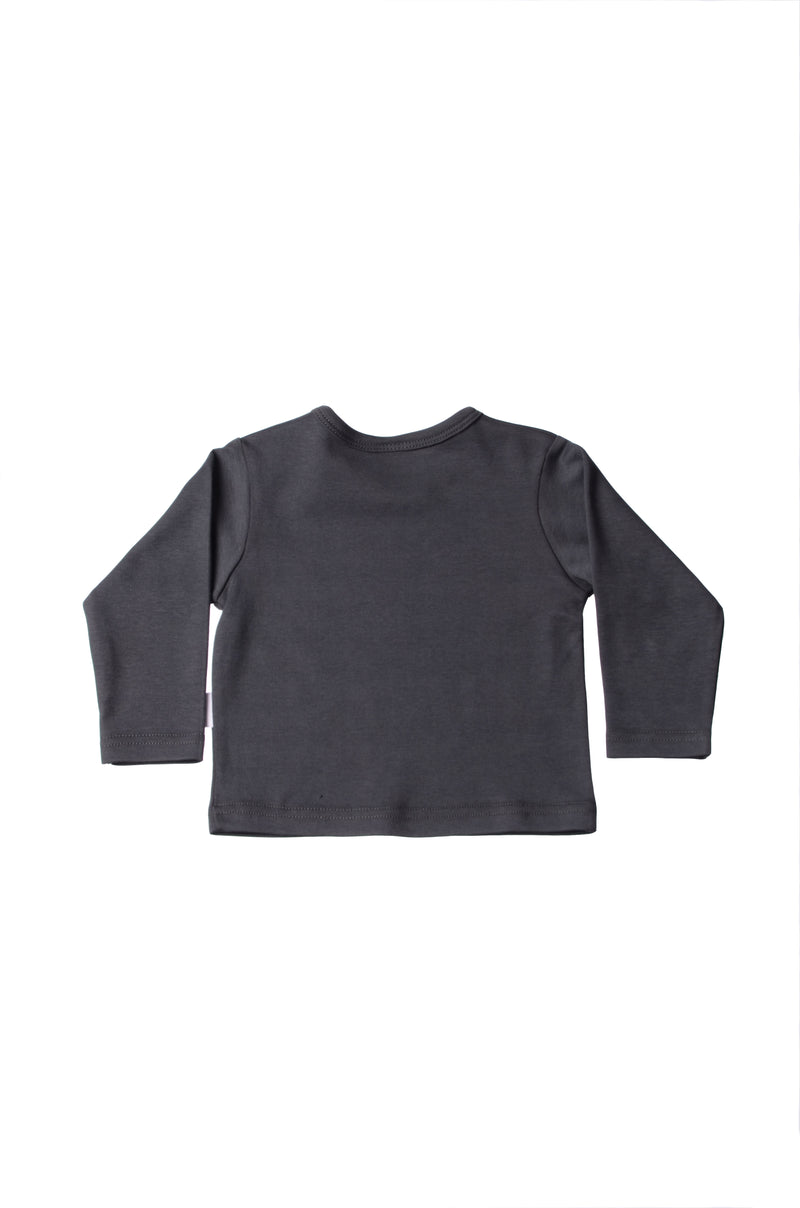 Langarmshirt aus Bio-Baumwolle anthrazit