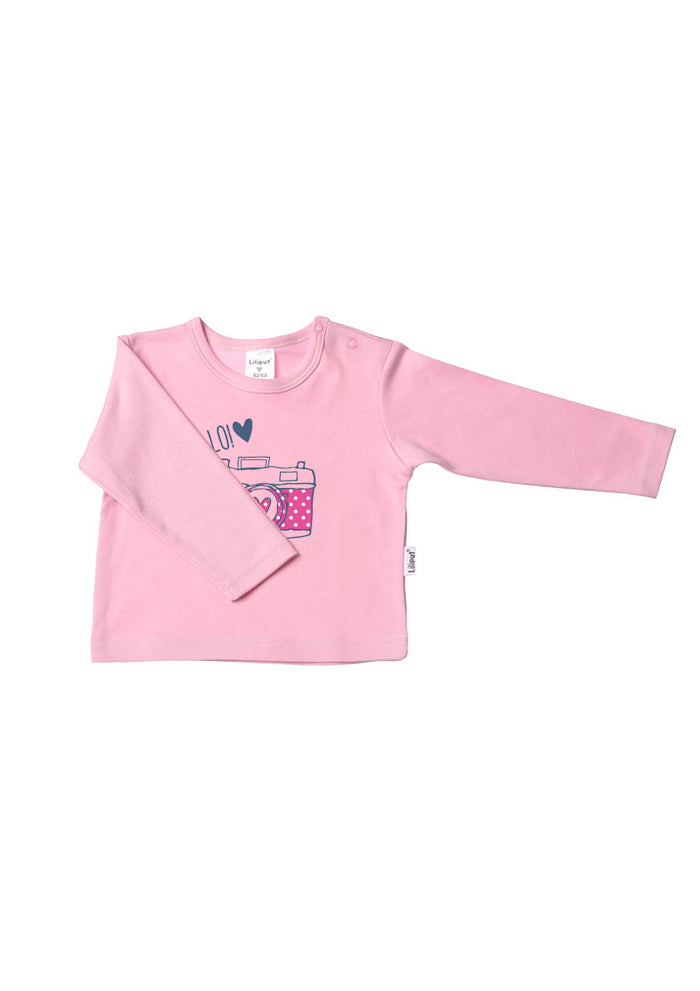 Langarmshirt aus Bio-Baumwolle rosa-Kamera