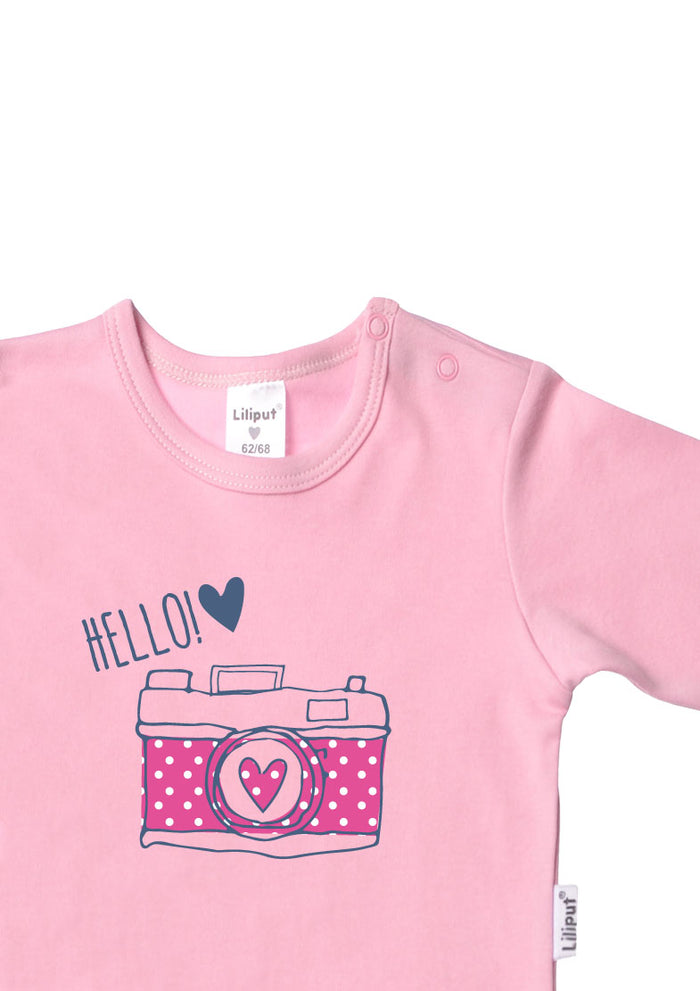 Langarmshirt aus Bio-Baumwolle rosa-Kamera
