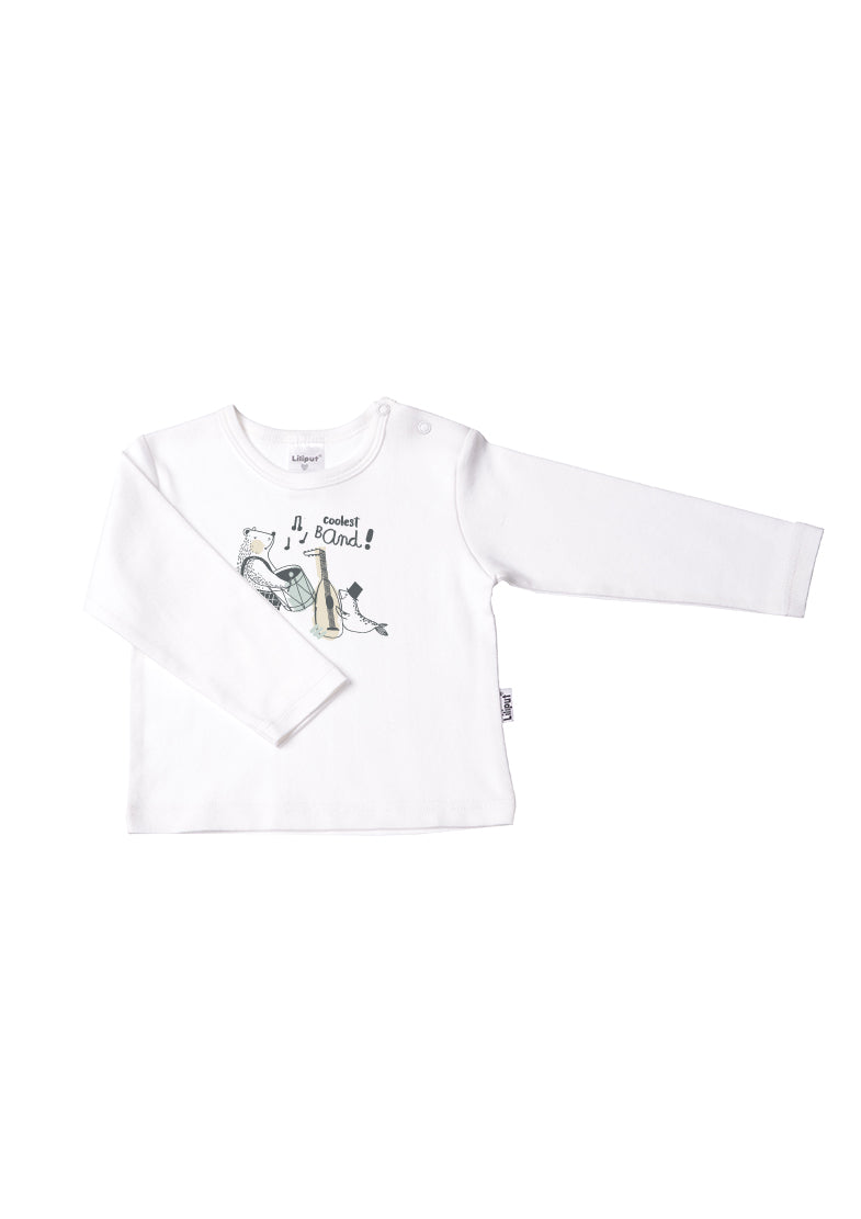 Langarmshirt aus Bio-Baumwolle weiß - Coolest Band