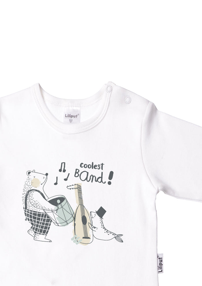 Langarmshirt aus Bio-Baumwolle weiß - Coolest Band
