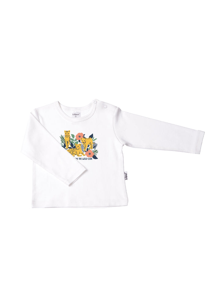 Langarmshirt Bio-Baumwolle in weiß-Wild Side