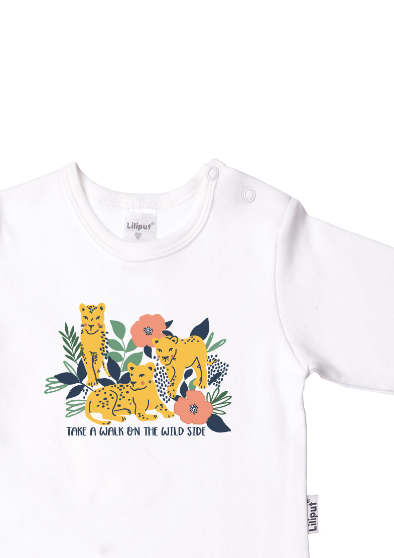 Langarmshirt Bio-Baumwolle in weiß-Wild Side