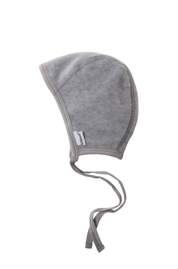 Bindemütze aus Fleece in Grau