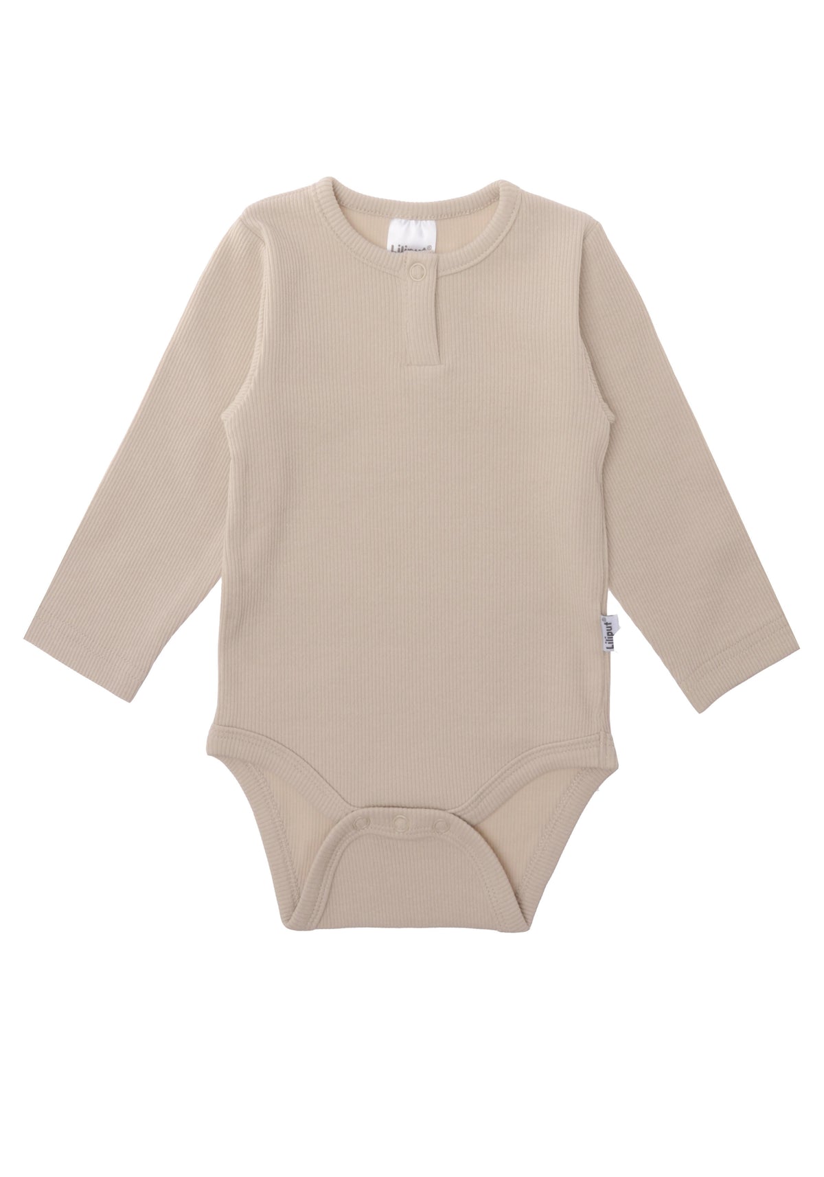 Baby Rippbody mit Druckknopf in beige