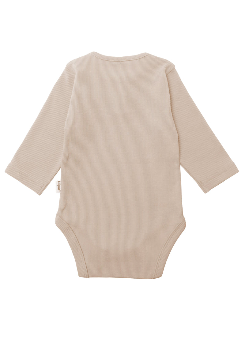 Rückseite Baby Rippbody in beige