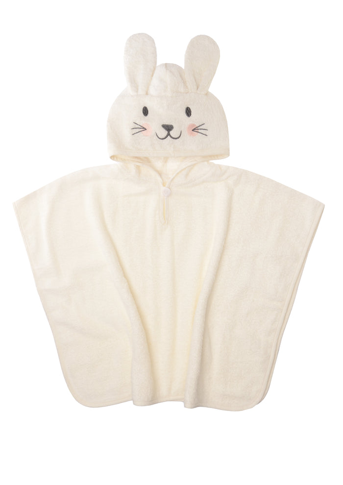 Badeponcho mit Hasen Ohren in ecru