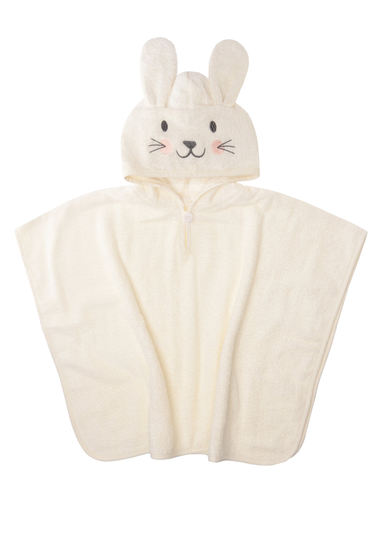 Badeponcho mit Hasen Ohren in ecru