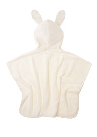 Rückseite Badeponcho mit Hasen Ohren in ecru