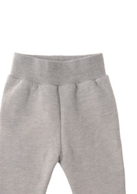 Detail Rippenbündchen Jogginghose in grau melange