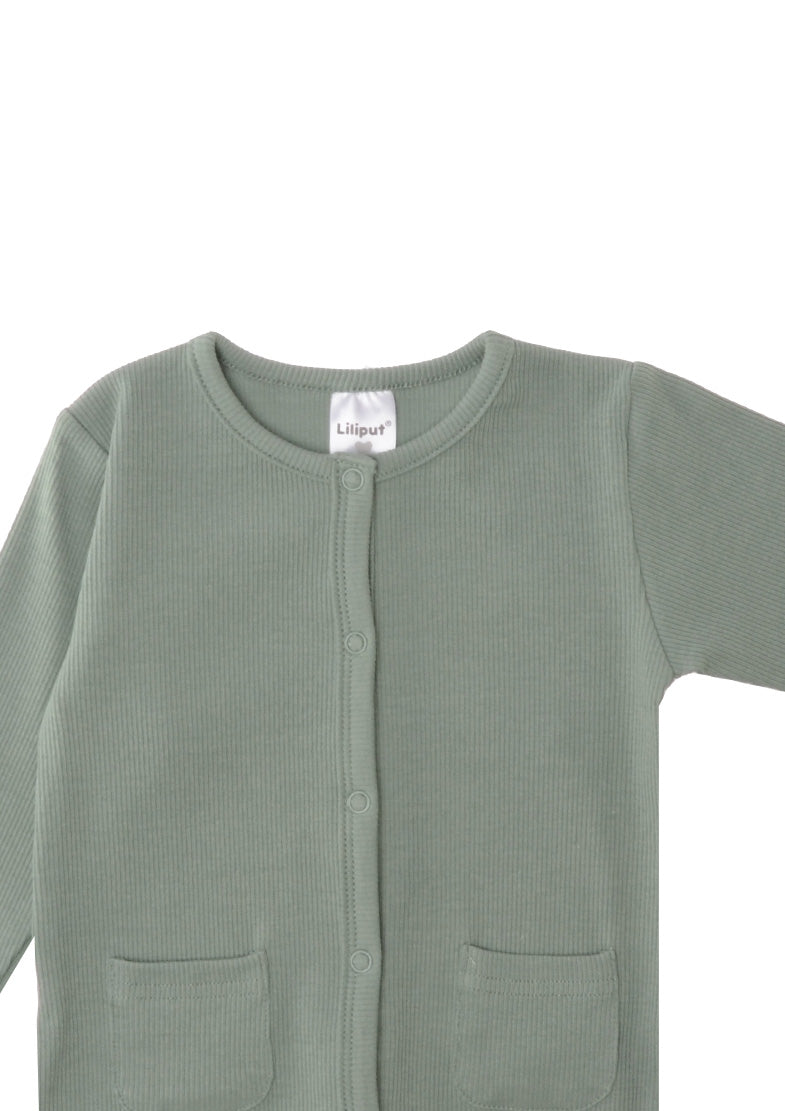 Detailfoto Babyoverall in schilf mit langem Arm