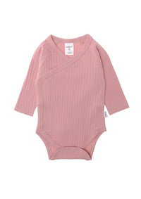 Raglanbody in rosè mit langem Arm