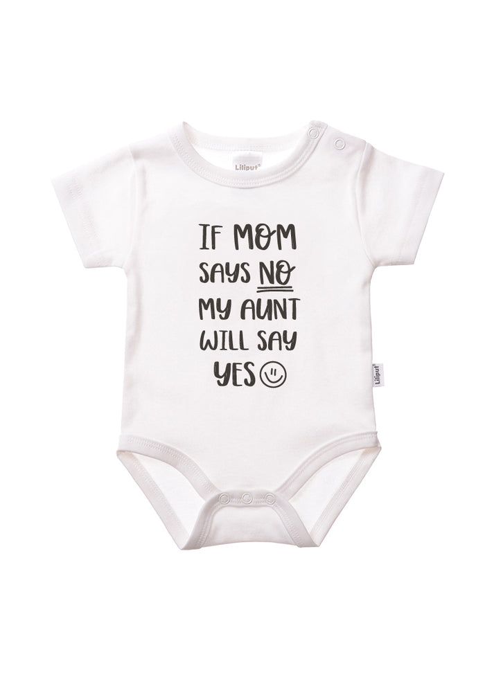 Shirtbody in weiß mit If Mom says no