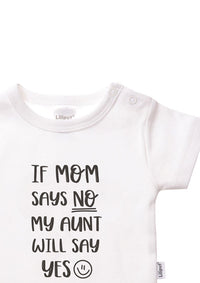 Shirtbody in weiß mit If Mom says no