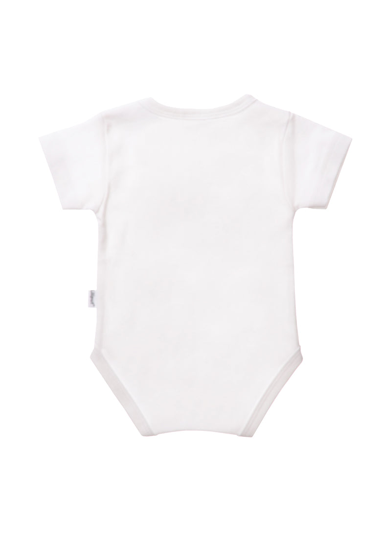 Rückseite schlichter Shirtbody in weiß