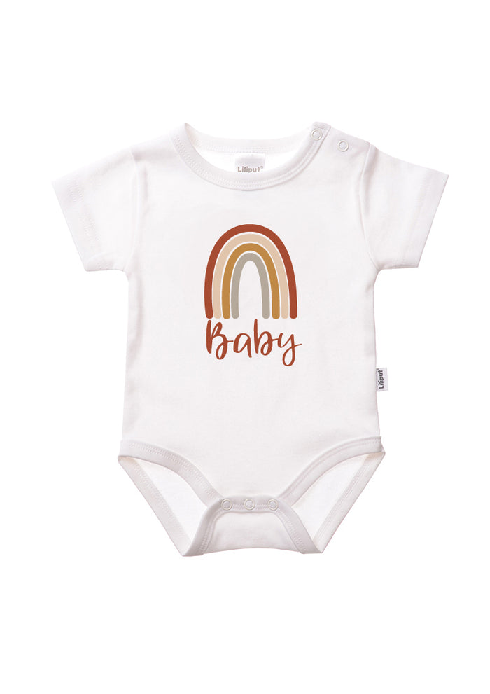 Shirtbody in weiß mit Regenbogen-Baby