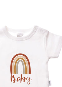 Shirtbody in weiß mit Regenbogen-Baby