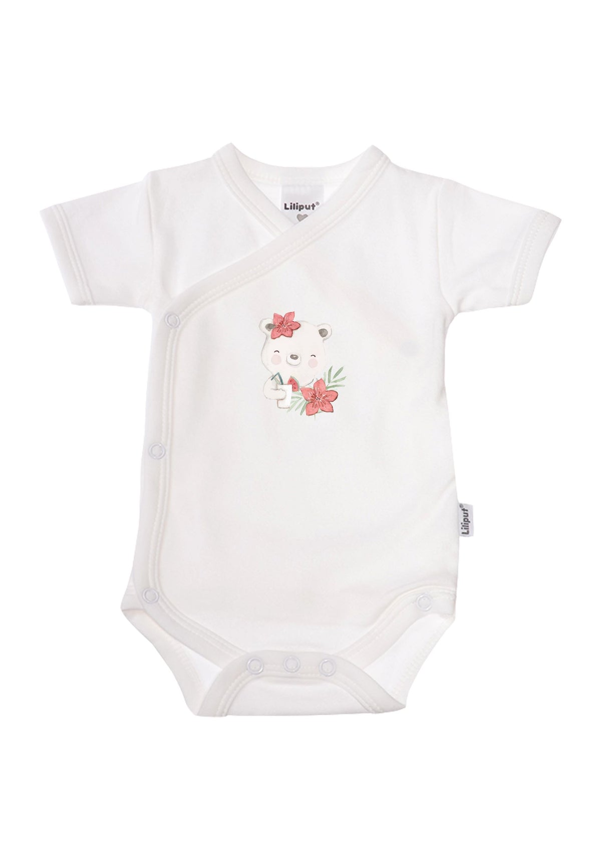 2er-Pack Kurzarm-Wickelbodys mit Tropical Bunny und Bear