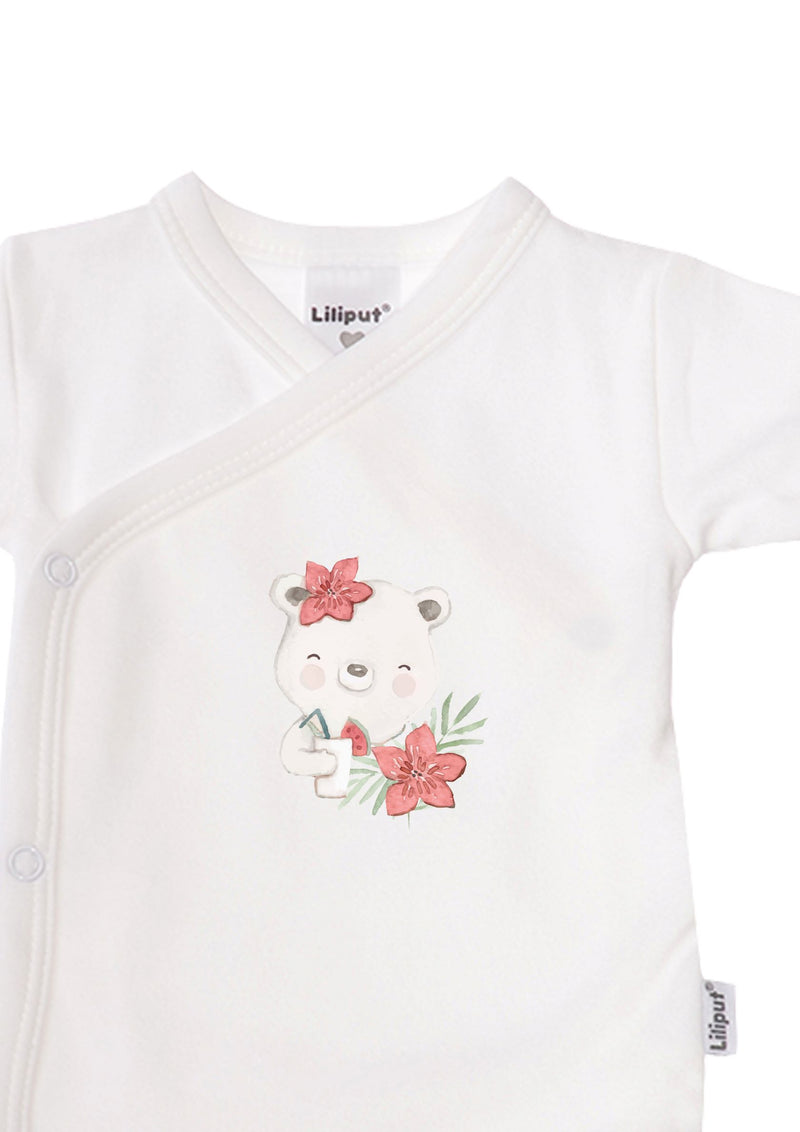 2er-Pack Kurzarm-Wickelbodys mit Tropical Bunny und Bear