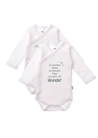 2er-Pack Langarm-Wickelbodys mit "Mummy Daddy Boy"