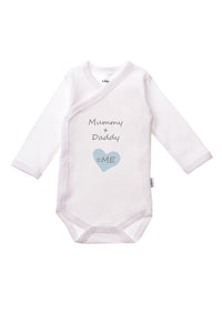 2er-Pack Langarm-Wickelbodys mit "Mummy Daddy Boy"