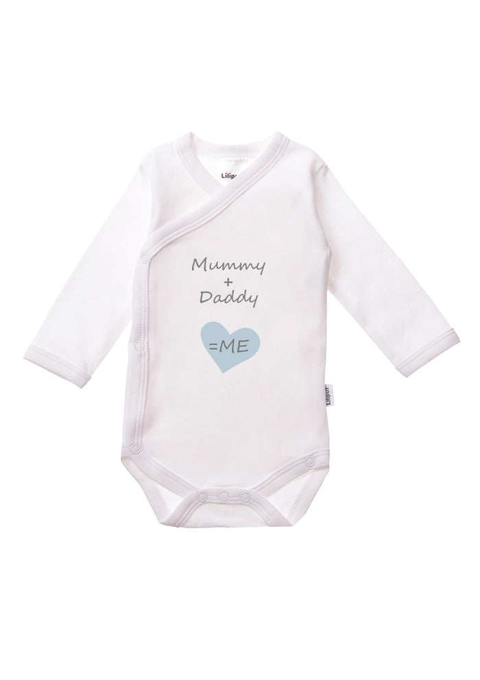 2er-Pack Langarm-Wickelbodys mit "Mummy Daddy Boy"