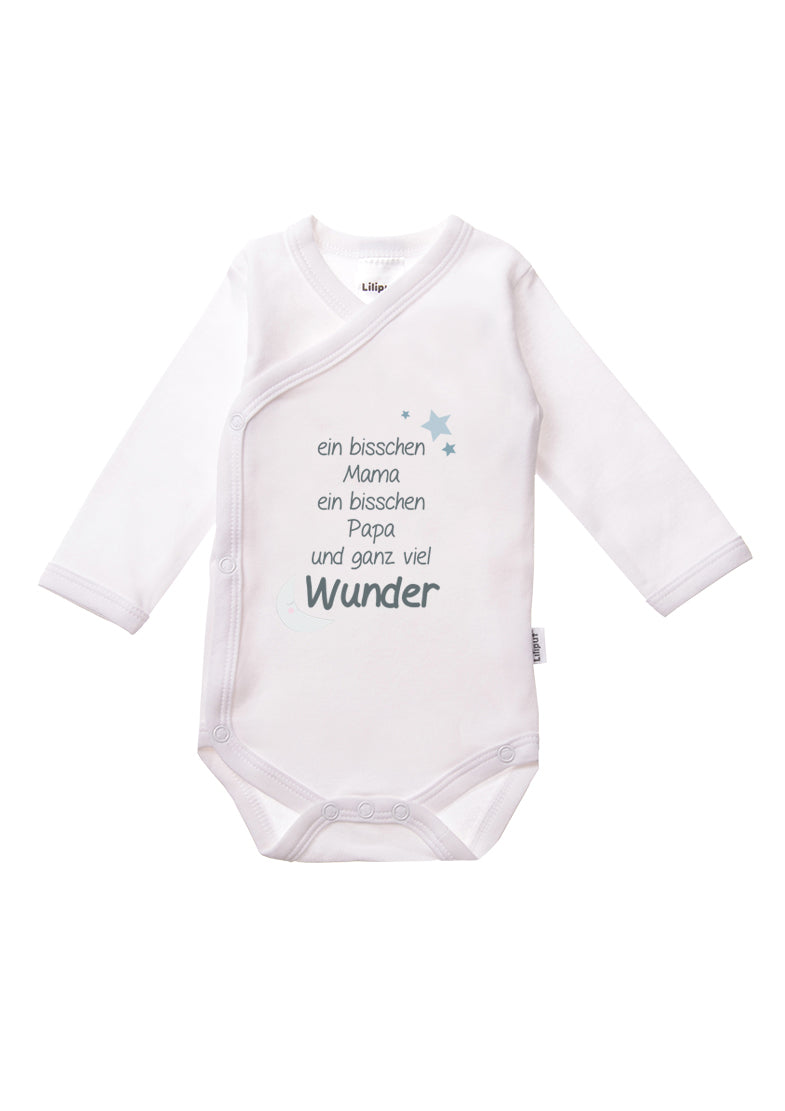 2er-Pack Langarm-Wickelbodys mit "Mummy Daddy Boy"
