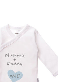 2er-Pack Langarm-Wickelbodys mit "Mummy Daddy Boy"