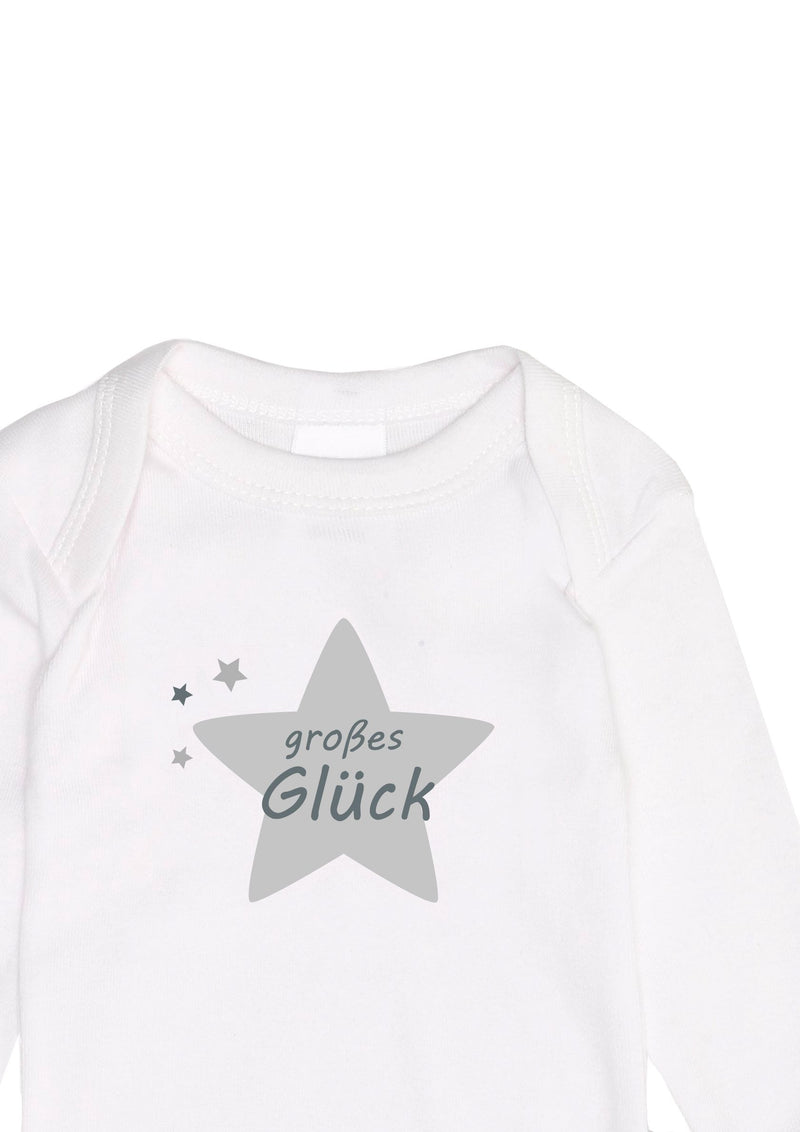 2er-Pack Langarm-Amineckbodys mit kleines Wunder in grau