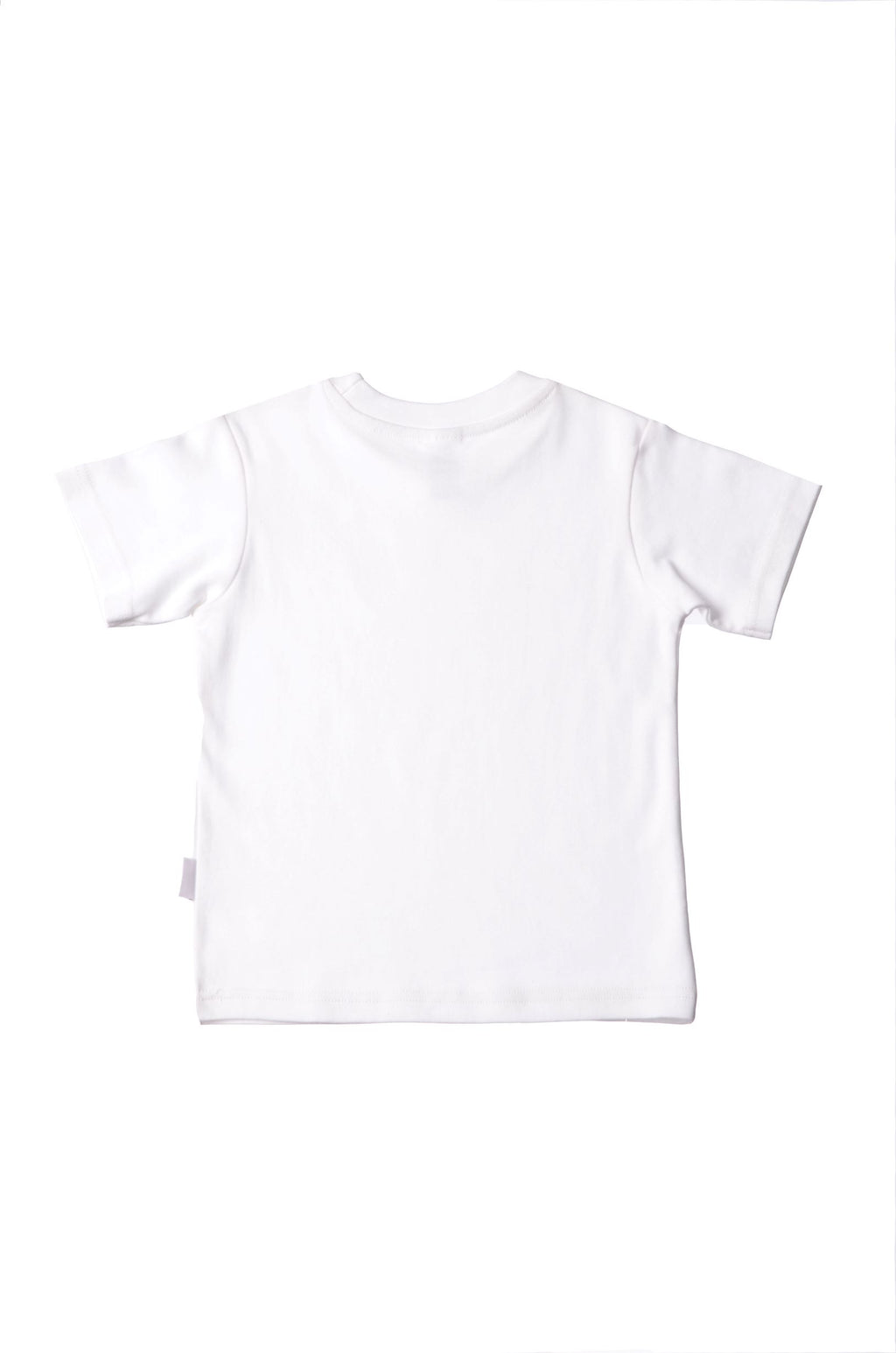weißes T-Shirt aus Bio-Baumwolle mit buntem Wording "Moin"