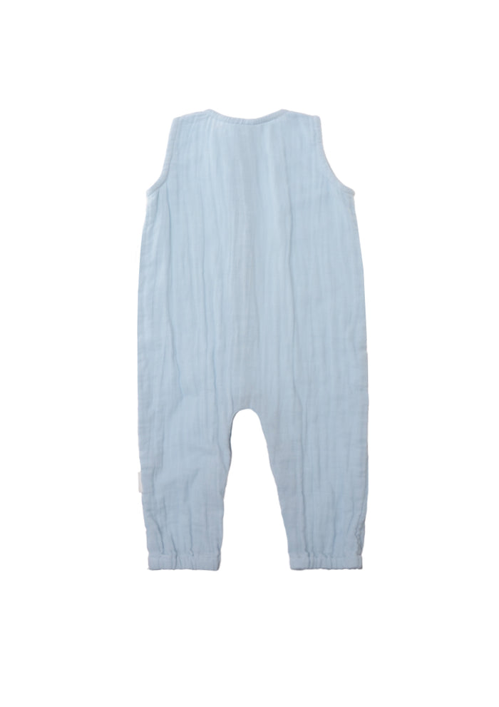 Rückseite Mull Jumpsuit hellblau