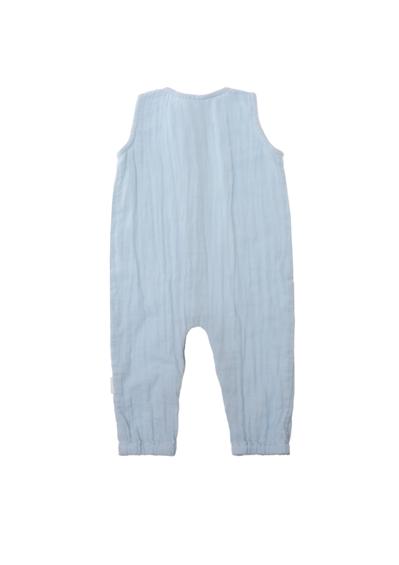 Rückseite Mull Jumpsuit hellblau