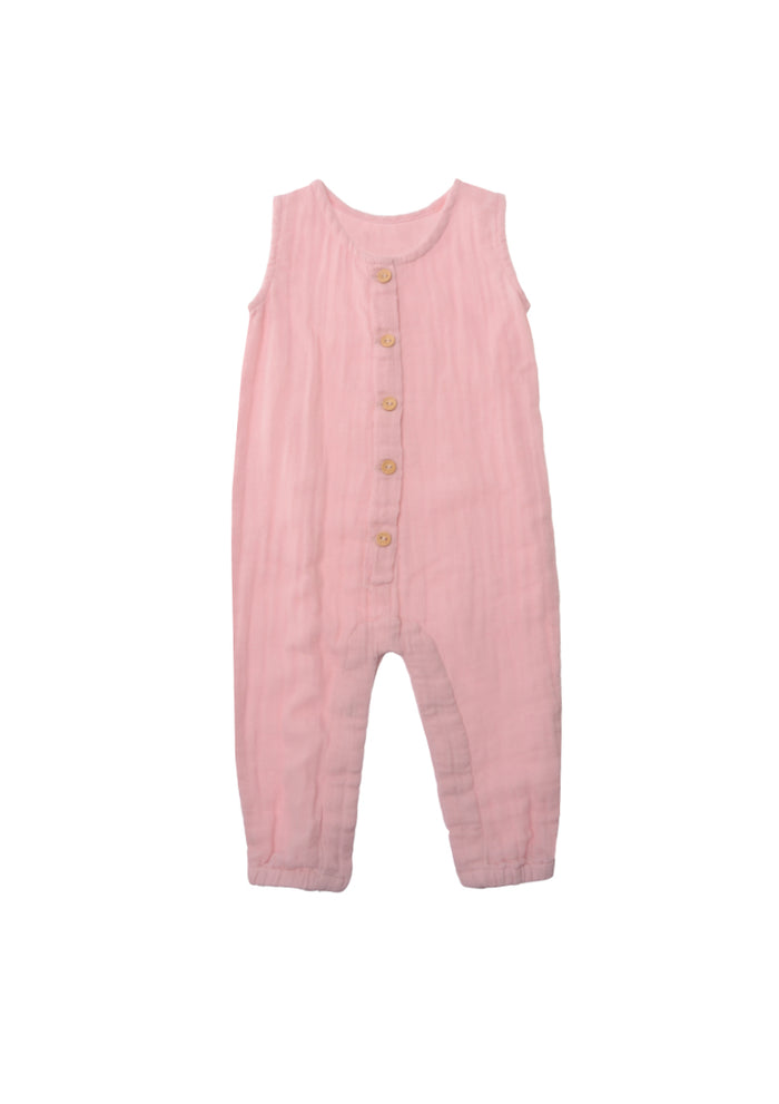 Jumpsuit aus Musselin in rosenholz
