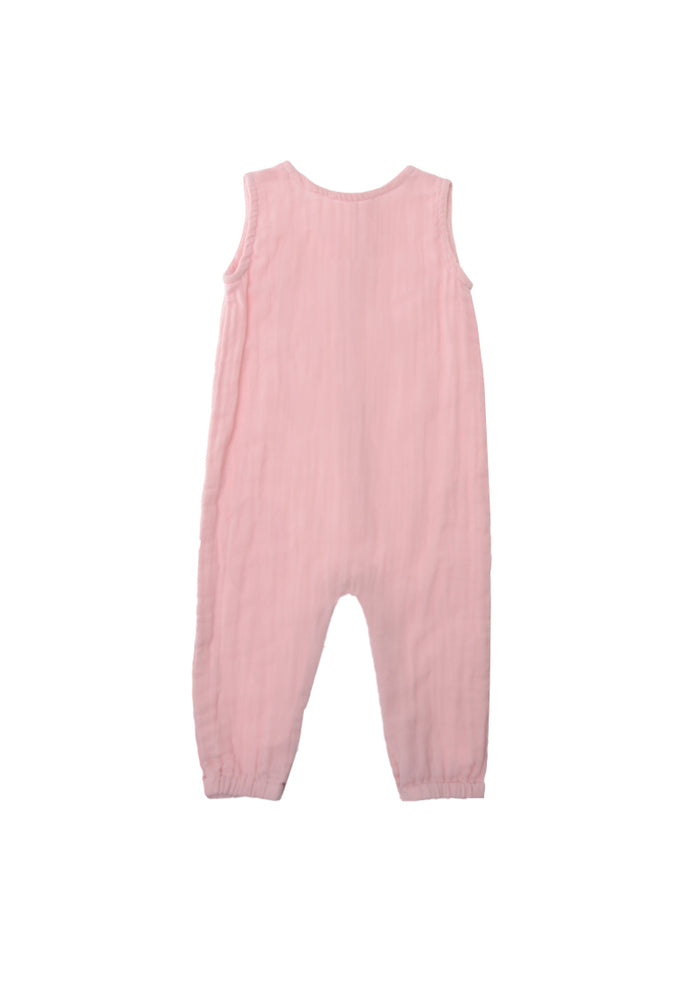 Jumpsuit aus Musselin in rosenholz