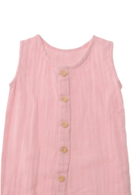 Jumpsuit aus Musselin in rosenholz