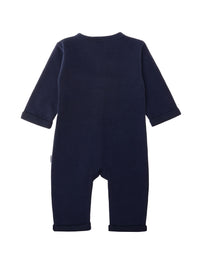 Rückseite Ribstrick Overall in marine