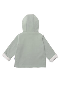 Rückseite Ribstrickjacke in schilf