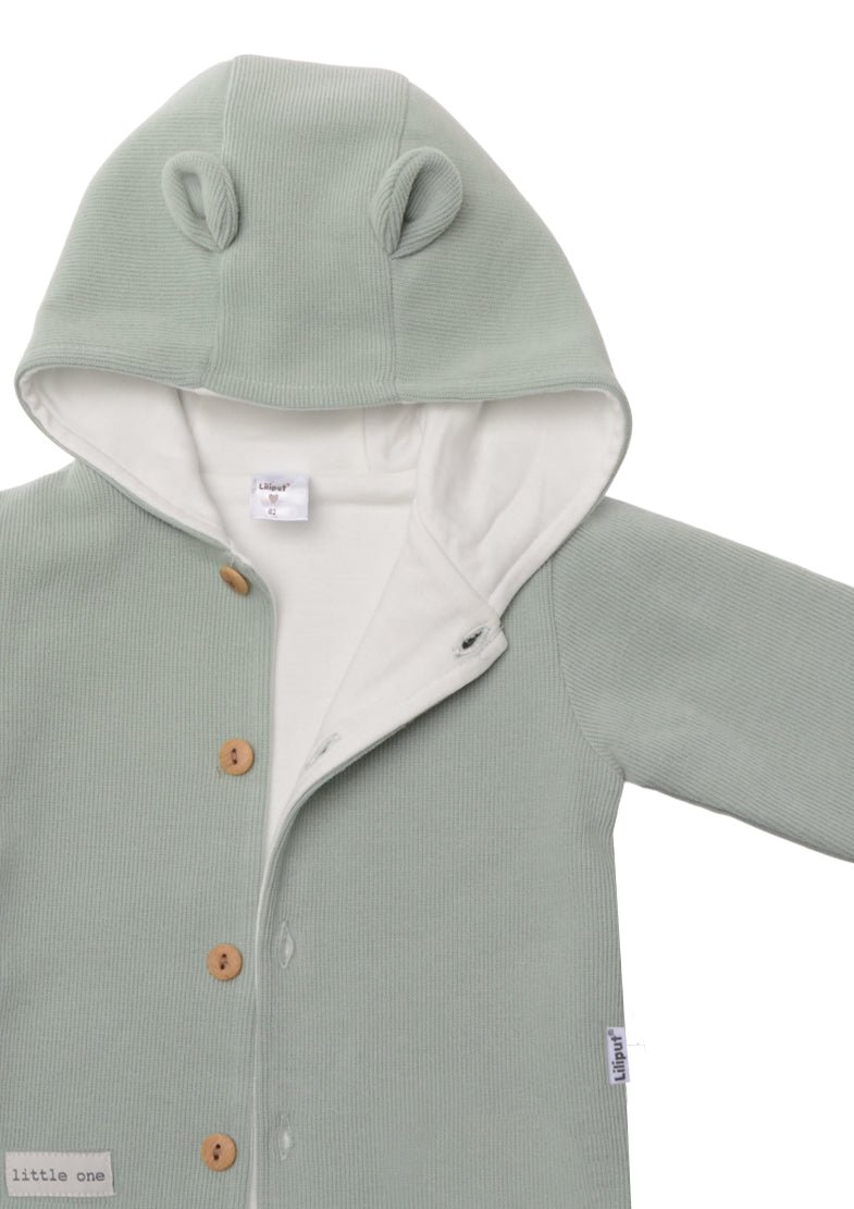 Detailfoto Ribstrickjacke in schilf