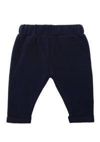 Rückseite Ribstrickhose in marine