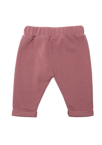 Rückseite Ribstrickhose in rosenholz
