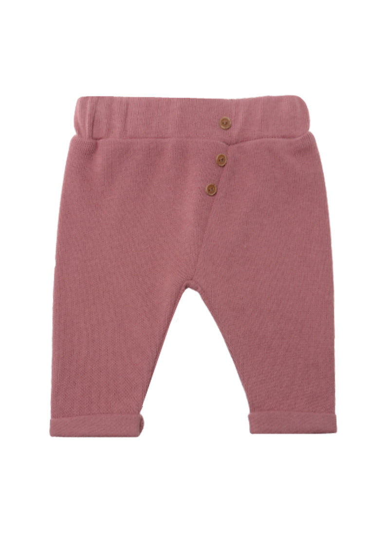 Ribstrickhose in rosenholz mit lässigem Schnitt