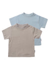 2er-Pack T-Shirts aus Bio-Baumwolle in Khaki und Hellblau