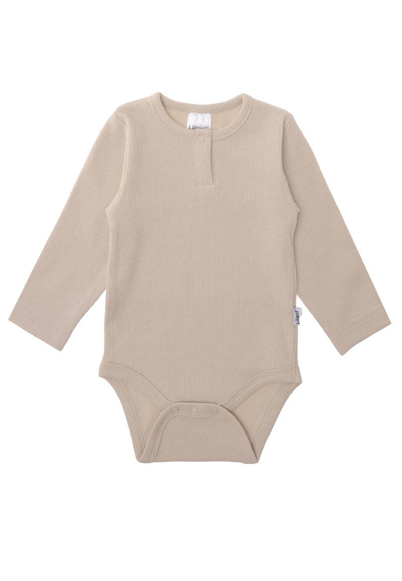 Langarmbody in beige.