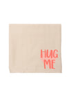 Musselintuch in 80x80cm in beige und süßem Print "hug me".